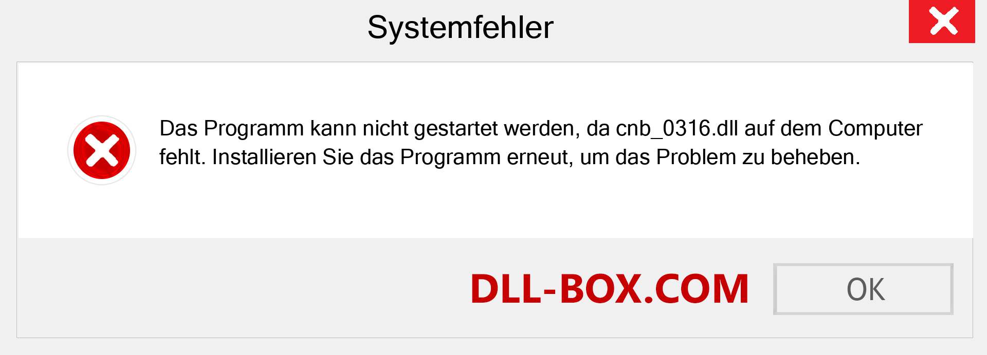 cnb_0316.dll-Datei fehlt?. Download für Windows 7, 8, 10 - Fix cnb_0316 dll Missing Error unter Windows, Fotos, Bildern