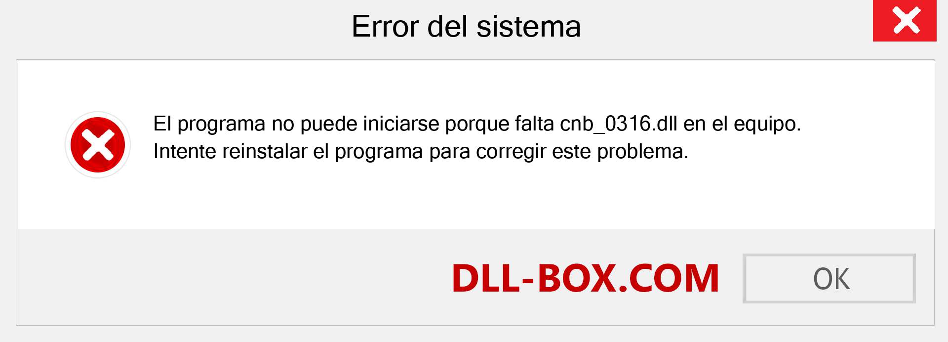 ¿Falta el archivo cnb_0316.dll ?. Descargar para Windows 7, 8, 10 - Corregir cnb_0316 dll Missing Error en Windows, fotos, imágenes